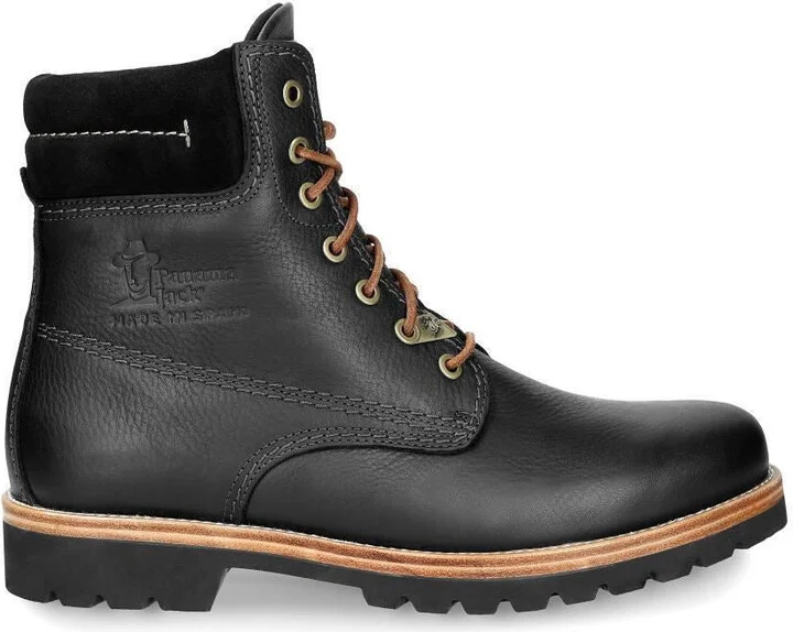 03 C27 Mens Boots Black Waterproof Leather Laces Hiking Ankle Chukka