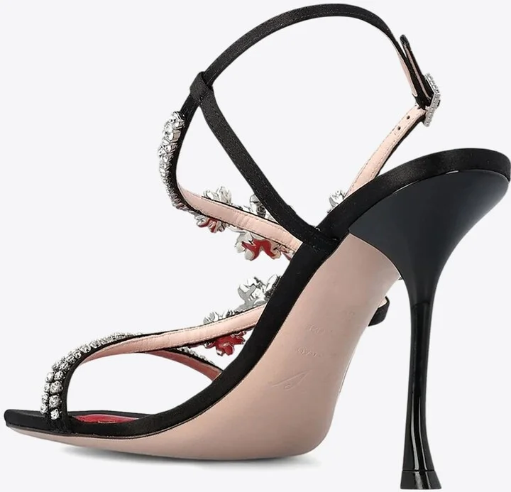 100 Bouquet Flower Satin Sandals - Image 2