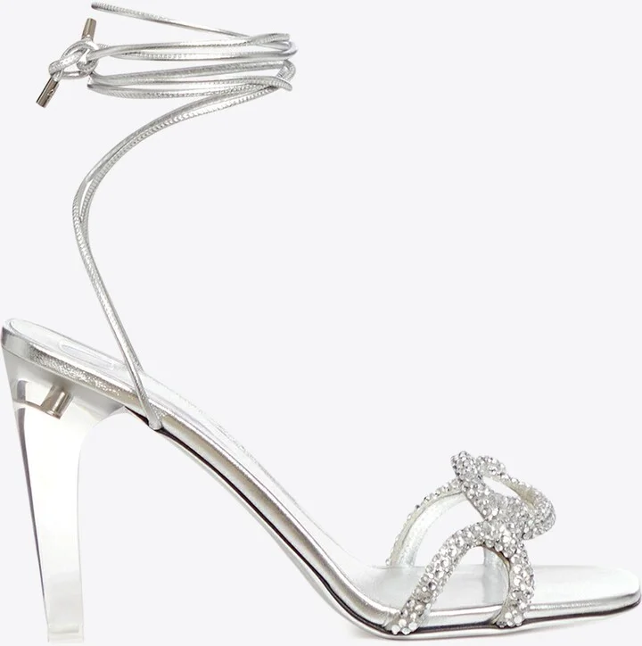 100 Crystal Chain Sandals