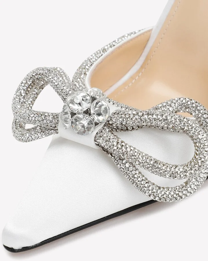 100 Crystal Double Bow Pumps - Image 3