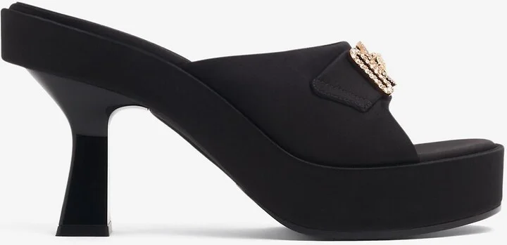 100 Crystal-Embellished Satin Mules