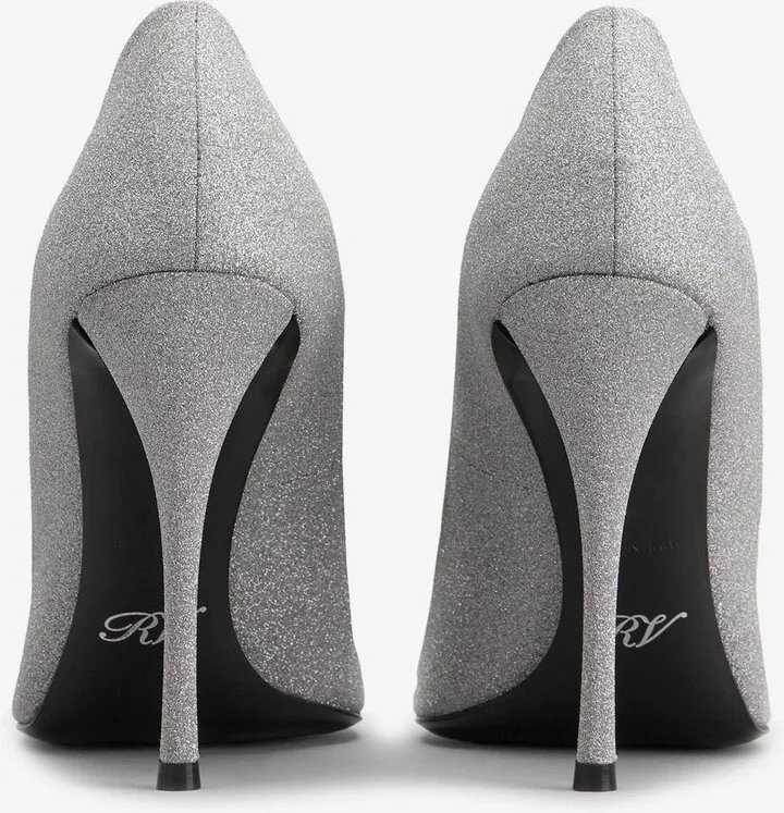 100 Crystal Flower Buckle Pumps in Glitter Fabric - Image 3