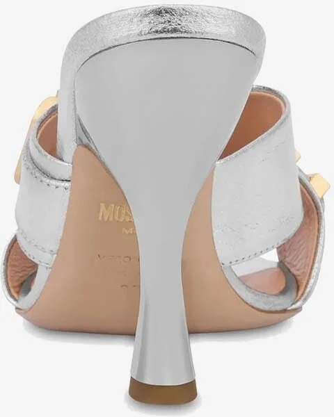 100 Crystal Logo Sandals in Metallic Leather - Image 2