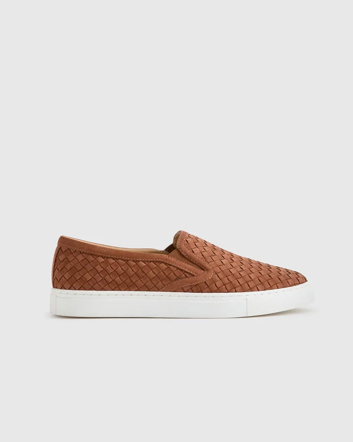 100% Handwoven Leather Slip On Sneaker