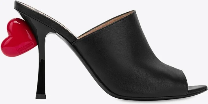 100 Heart Mules in Nappa Leather