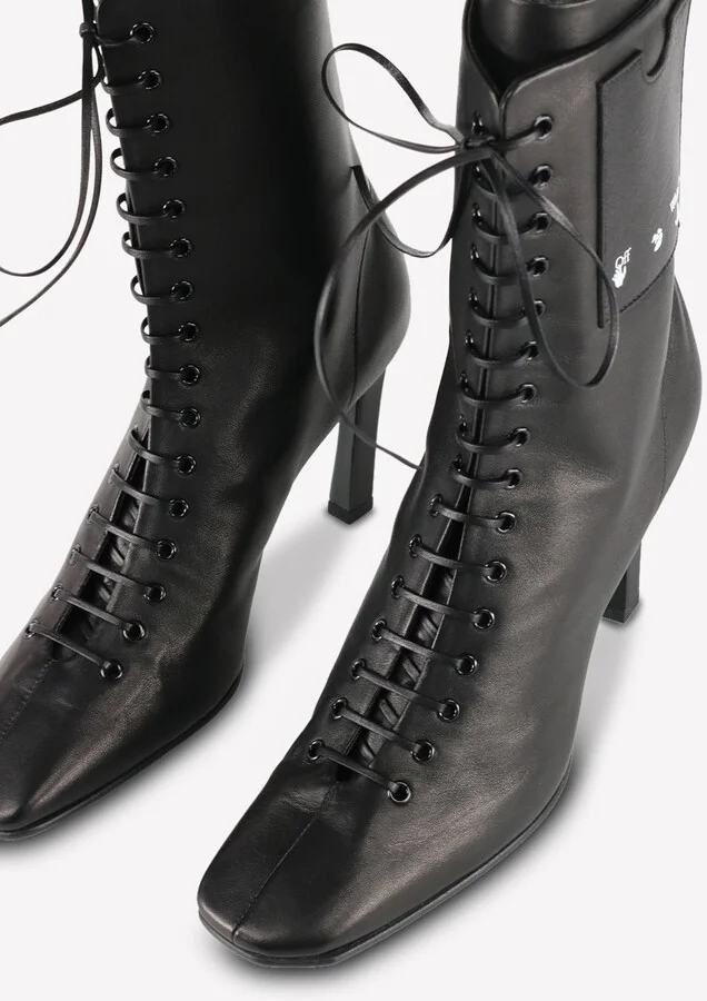 100 Lace-Up Ankle Boots in Leather - Image 2