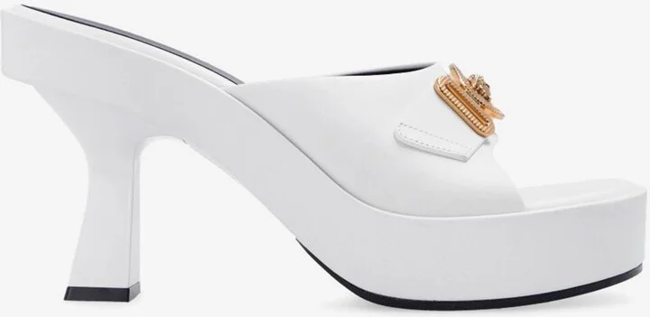 100 Medusa Platform Mules in Calf Leather