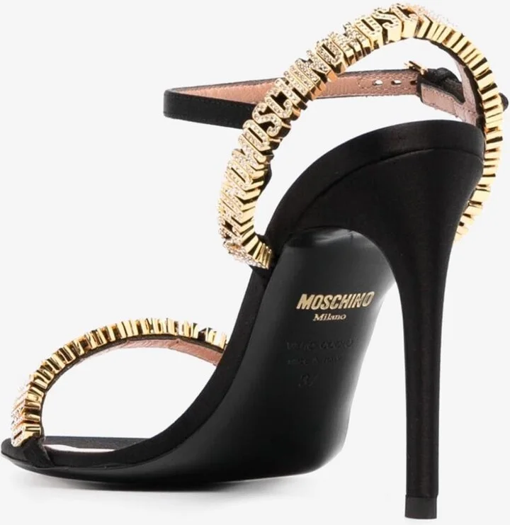 100 Mini Logo Lettering Leather Sandals - Image 2