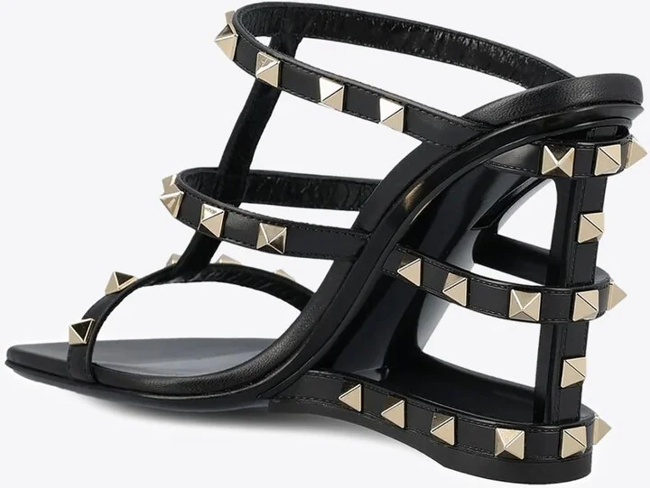 100 Rockstud Caged Wedge Mules - Image 2