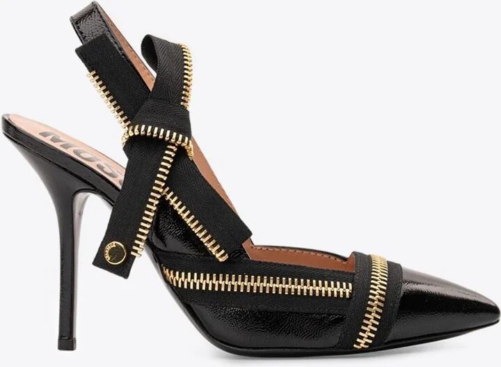 100 Zip-Detail Pumps in Patent Leather