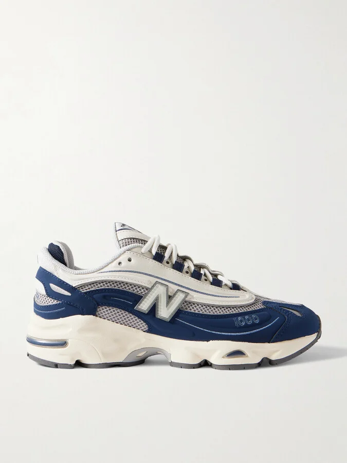 1000 Leather and Mesh Sneakers