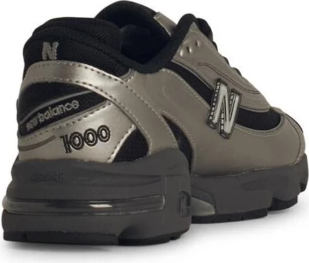 '1000' Silver Leather Blend Sneakers - Image 3