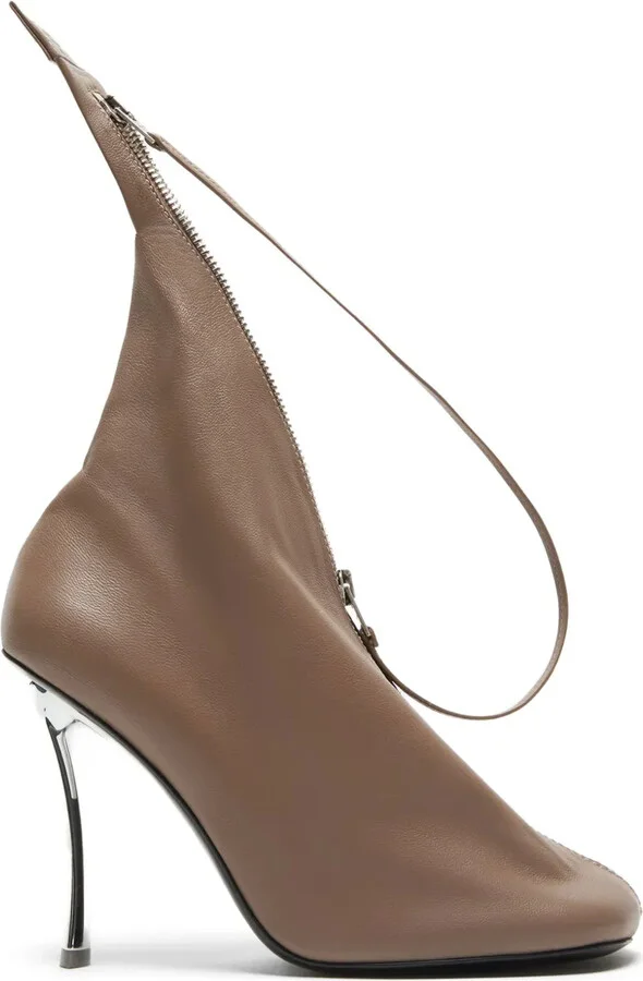 100m Leather Zip Pumps