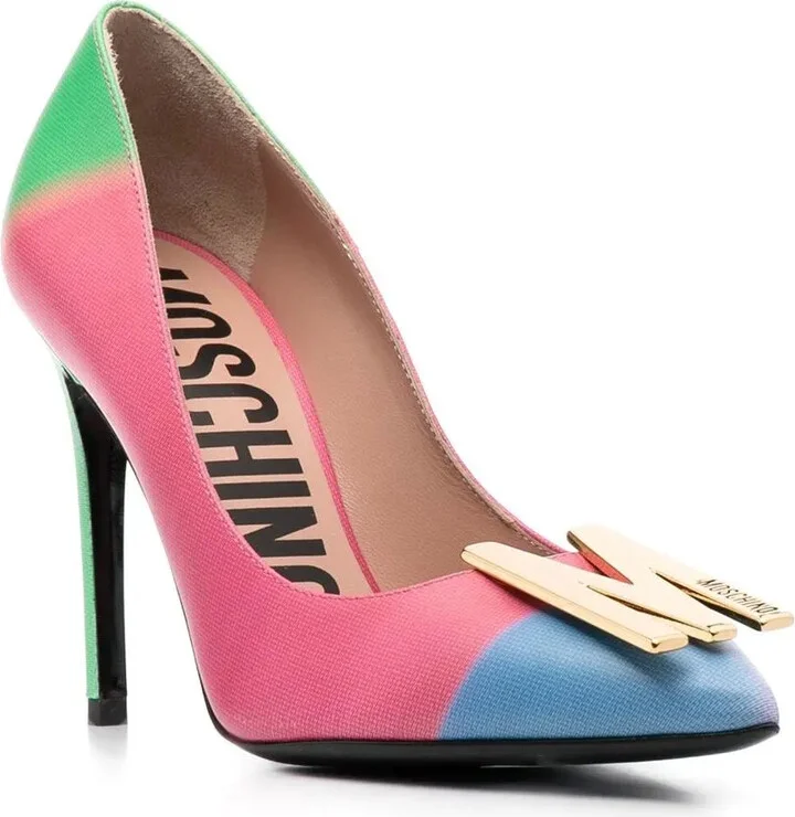 100m Logo-Plaque Leather Pumps - Image 2