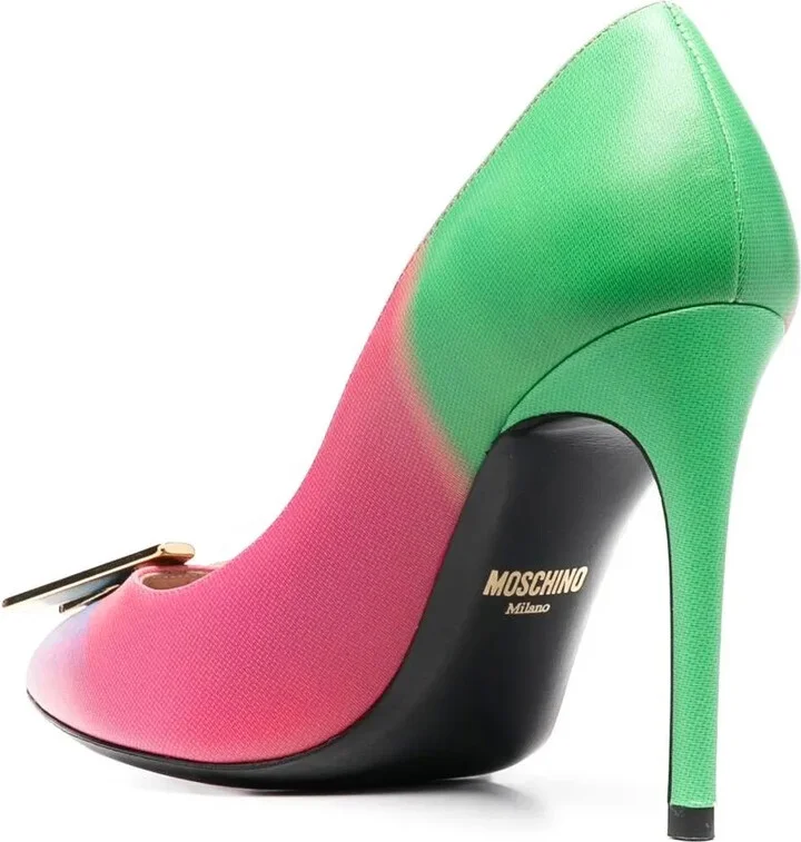 100m Logo-Plaque Leather Pumps - Image 3