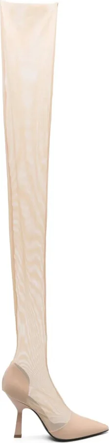 100mm Above-Knee Tulle Boots