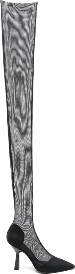 100mm Above-Knee Tulle Boots