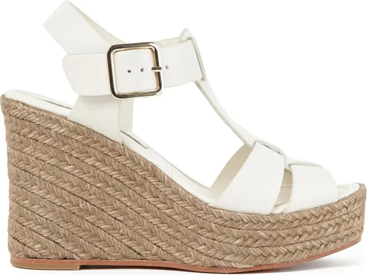 100mm Alison leather wedge sandals