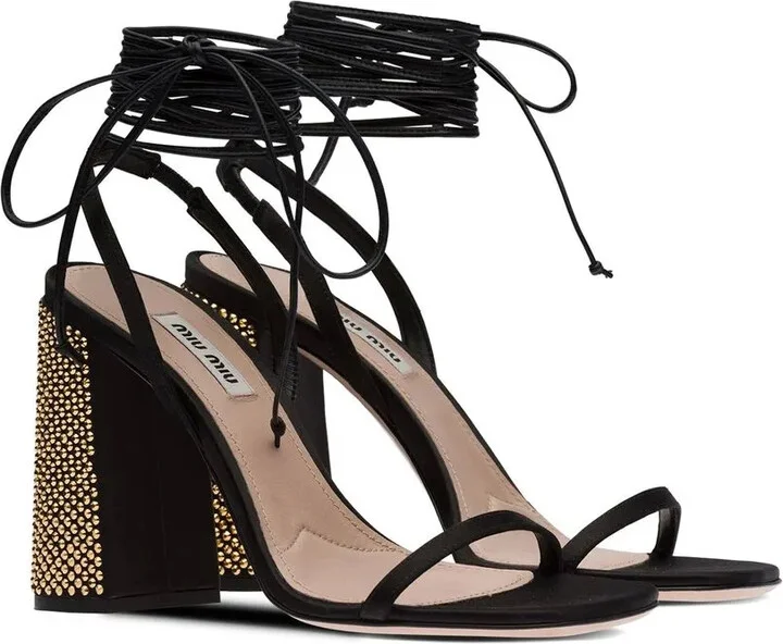 100mm Ankle Tie-Fastening Sandals - Image 2