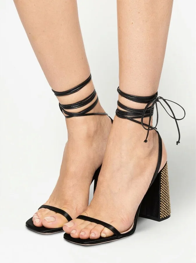 100mm Ankle Tie-Fastening Sandals - Image 5