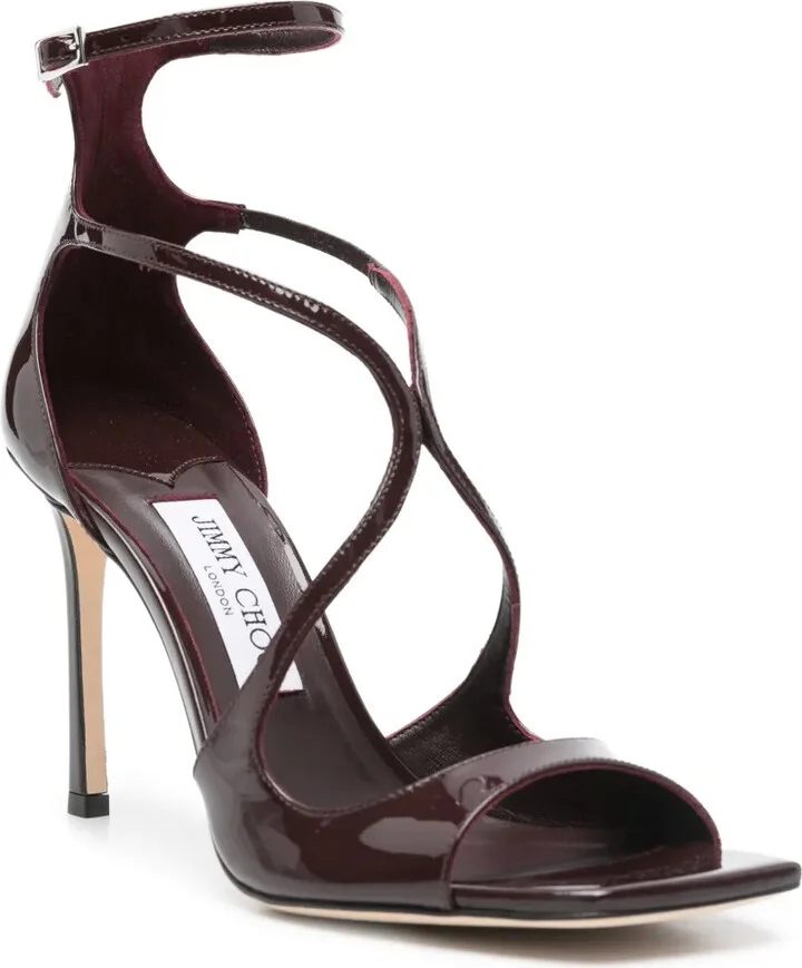 100mm Azia patent leather criss-cross sandals - Image 2