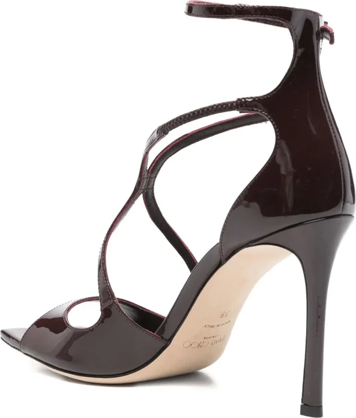 100mm Azia patent leather criss-cross sandals - Image 3