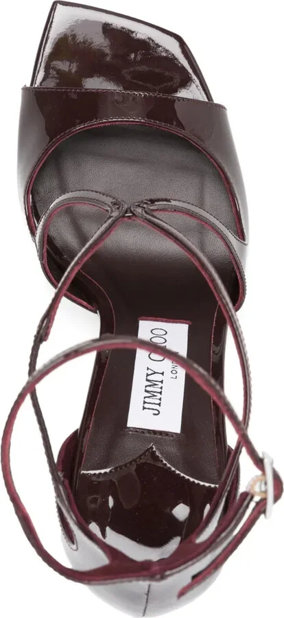 100mm Azia patent leather criss-cross sandals - Image 4