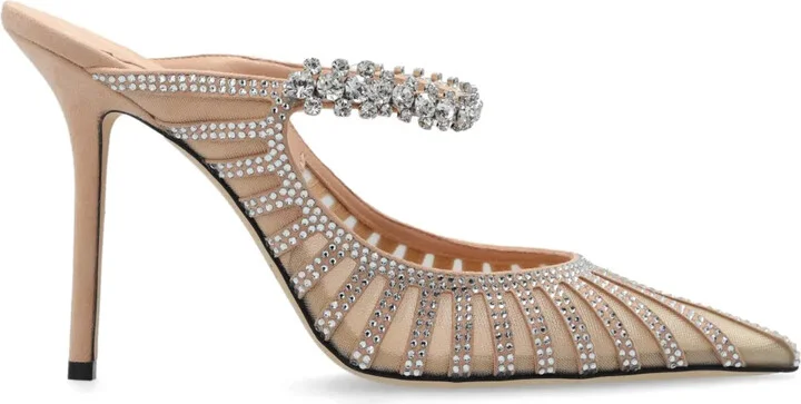 100mm Bing crystal-embellished mules