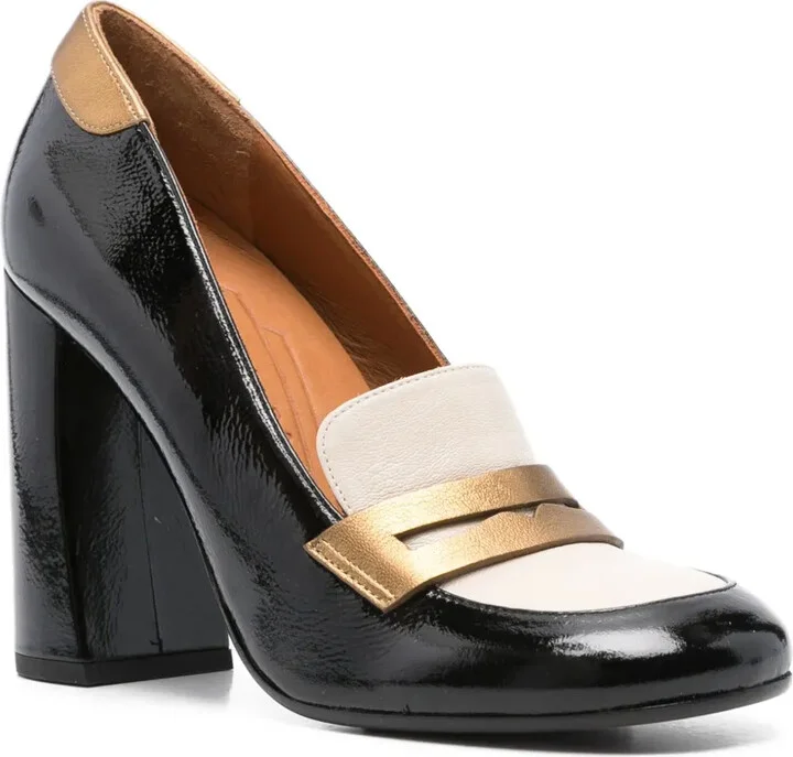 100mm Block-Heel Loafer Pumps - Image 2