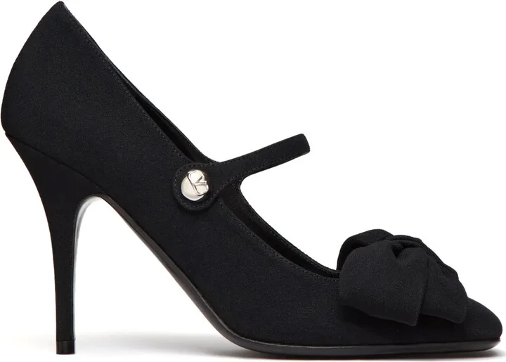 100mm Bow-Appliqué Pumps