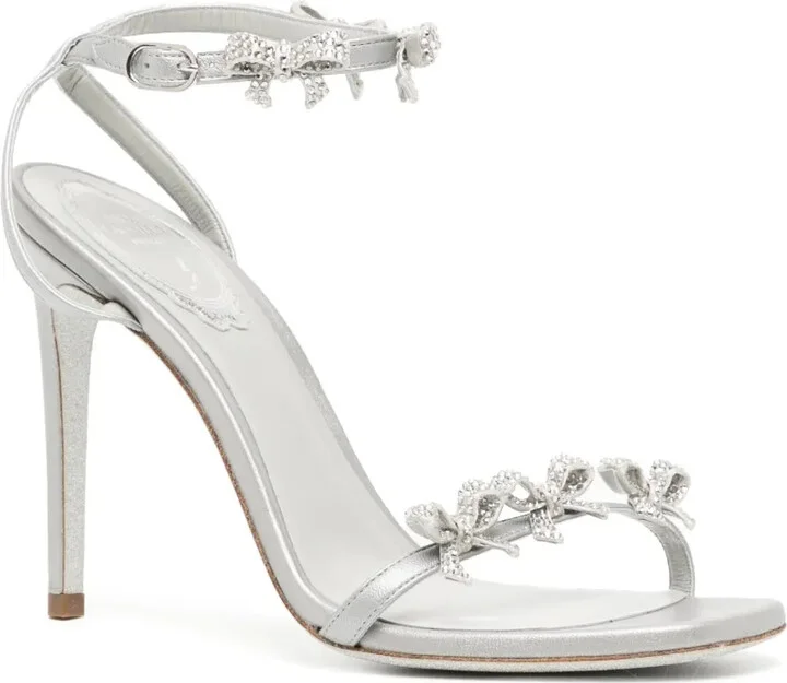 100mm Bow-Detail Crystal-Embellished Sandals - Image 2