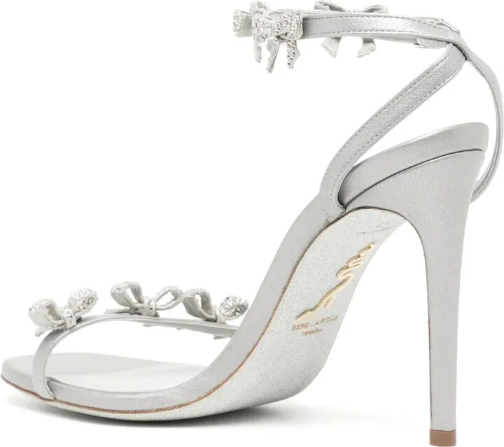 100mm Bow-Detail Crystal-Embellished Sandals - Image 3