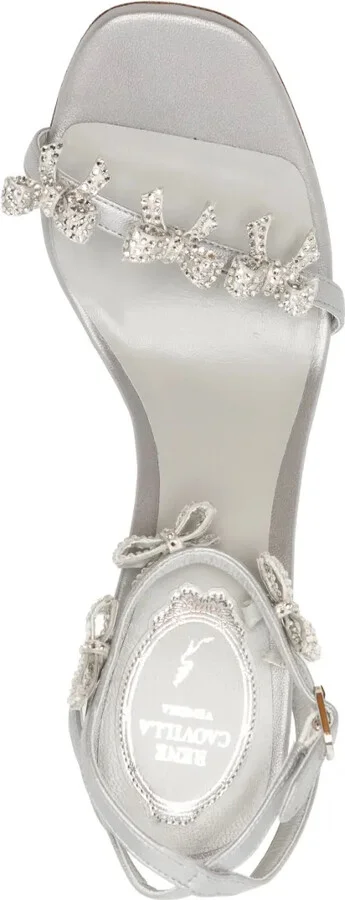 100mm Bow-Detail Crystal-Embellished Sandals - Image 4