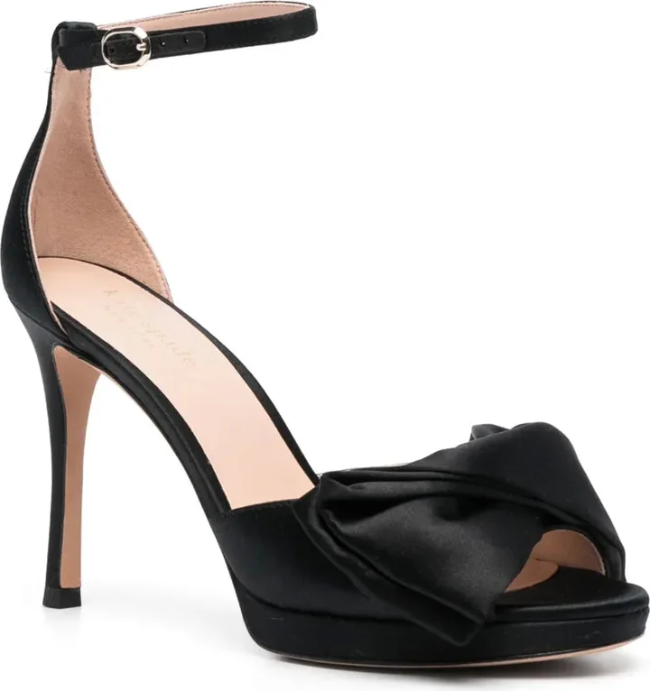 100mm Bow-Detail Satin Sandals - Image 2