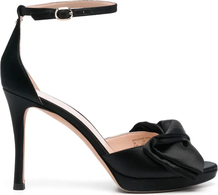 100mm Bow-Detail Satin Sandals