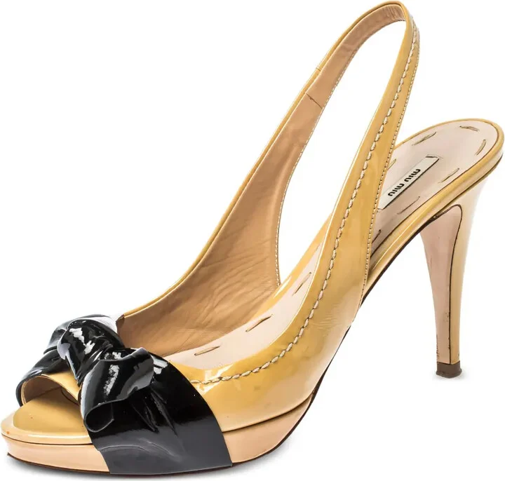100mm Bow-Detail Slingback Pumps - Image 2
