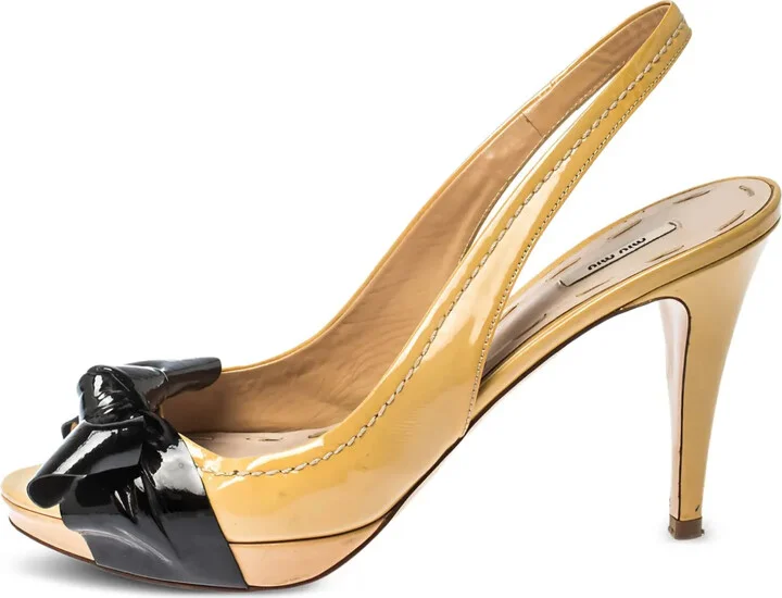100mm Bow-Detail Slingback Pumps
