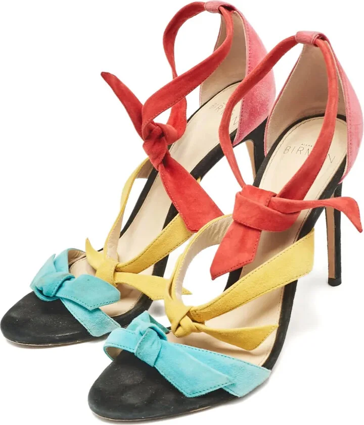 100mm Bow Suede Sandals - Image 3