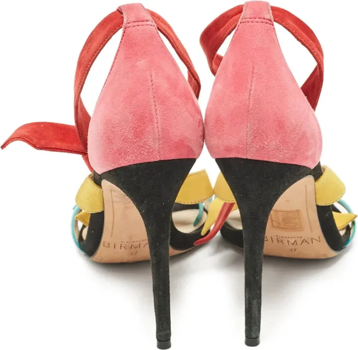 100mm Bow Suede Sandals - Image 4