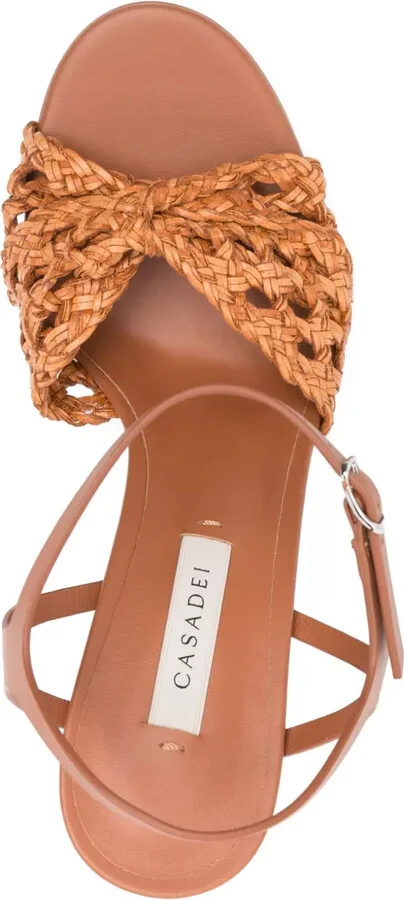 100mm Braided Leather Heeled Sandals - Image 4