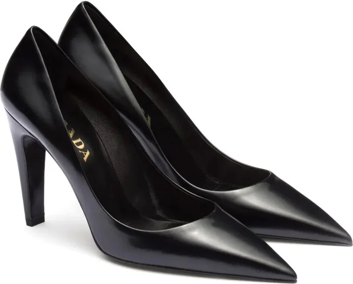 100mm Brushed-Leather Pumps - Image 2