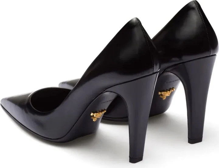 100mm Brushed-Leather Pumps - Image 3