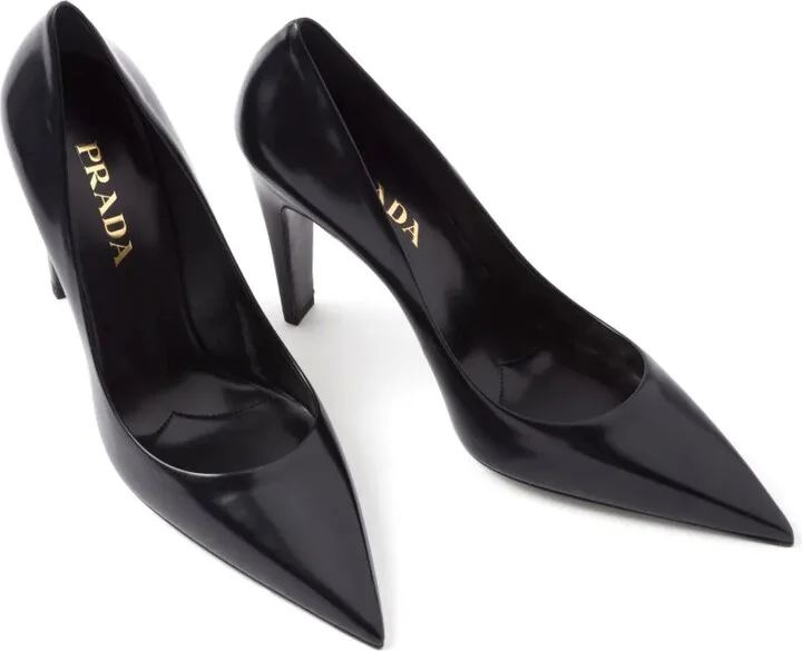 100mm Brushed-Leather Pumps - Image 4