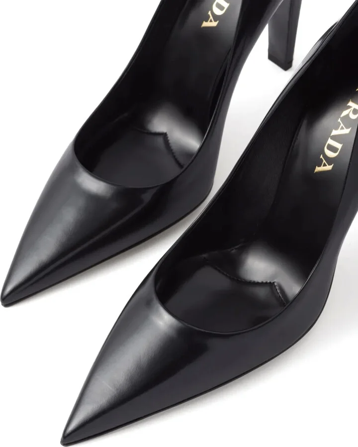 100mm Brushed-Leather Pumps - Image 5