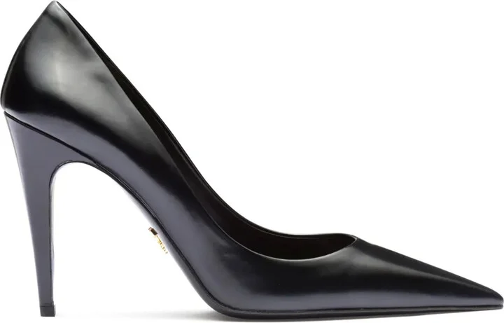 100mm Brushed-Leather Pumps
