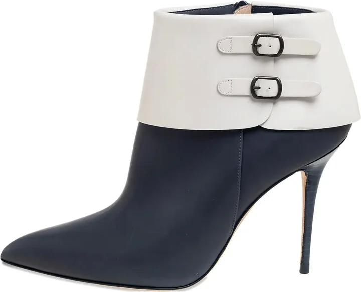 100mm Buckle-Detail Leather Boots
