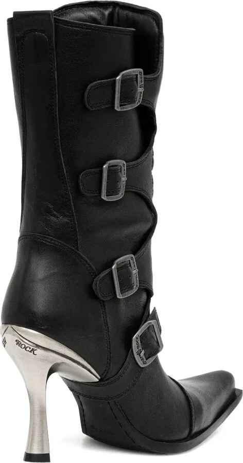 100mm Buckle-Detail Pointed-Toe Boots - Image 3