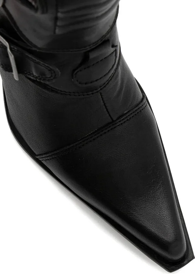 100mm Buckle-Detail Pointed-Toe Boots - Image 4