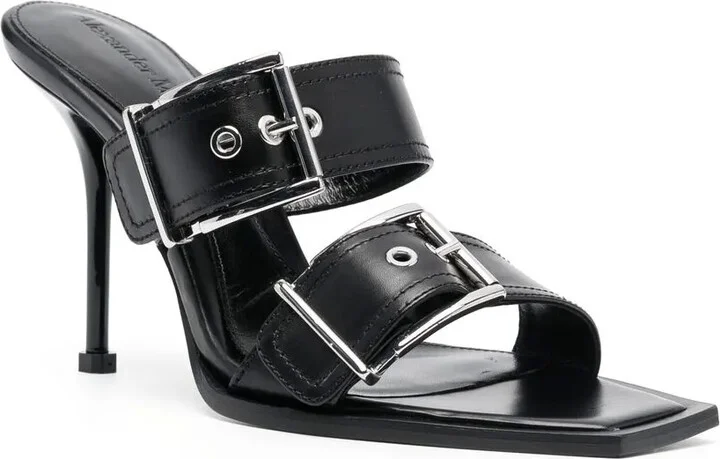 100mm Buckled Leather Sandals - Image 2