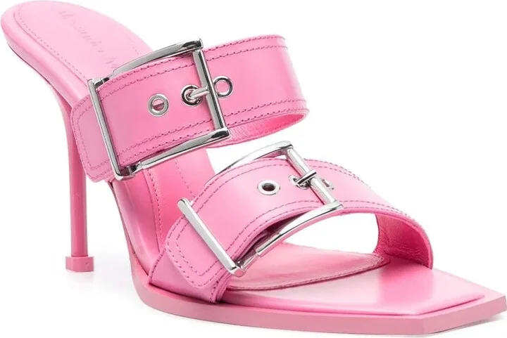 100mm Buckled Leather Sandals - Image 2